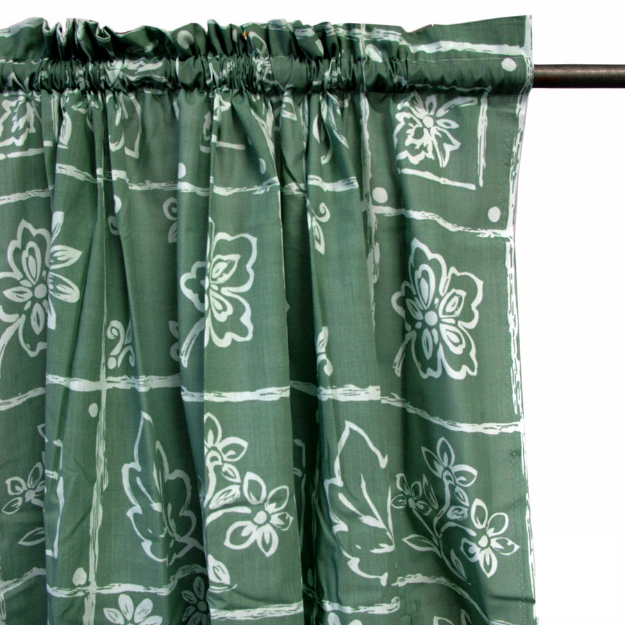 Home Innovations 2 x 115 x 213 cm Polyester Cotton Rod Pocket Floral Curtains - SuperSaverAU - view 1