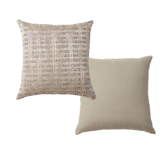 Accessorize Addie Filled Cushion 50x50cm - Stripes Design in Taupe and Brown