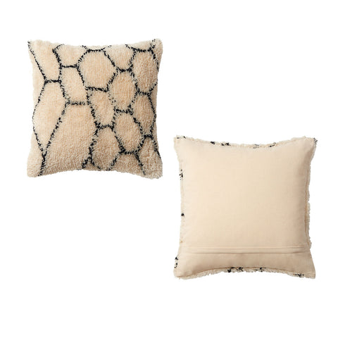 Accessorize Alba Natural Black Filled Square Cushion 45x45cm - Applique Design - SuperSaverAU - view 1