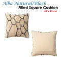 Accessorize Alba Natural Black Filled Square Cushion 45x45cm - Applique Design - SuperSaverAU - view 2