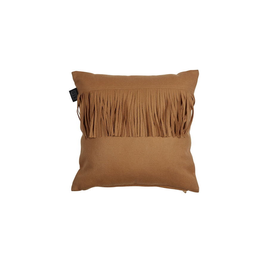 KAAT Amsterdam Frey Fringe Filled Cushion – Brown 40 x 40cm