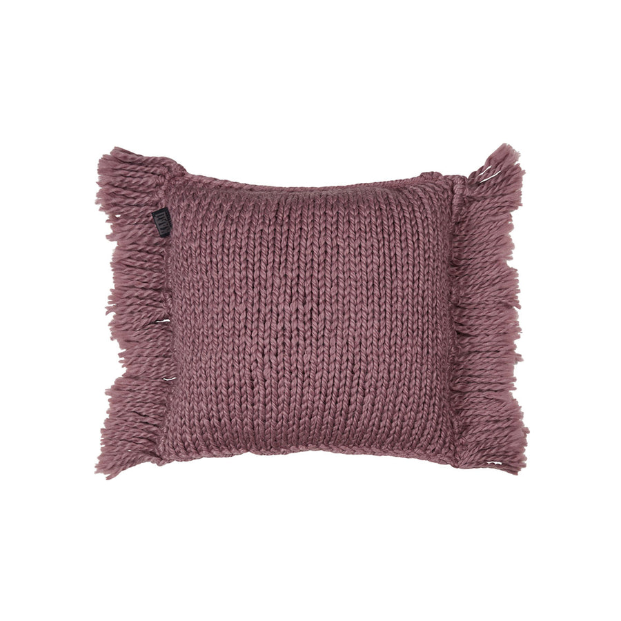 KAAT Amsterdam Jonine Knitted Fringe Filled Cushion – Lilac 45 x 45cm