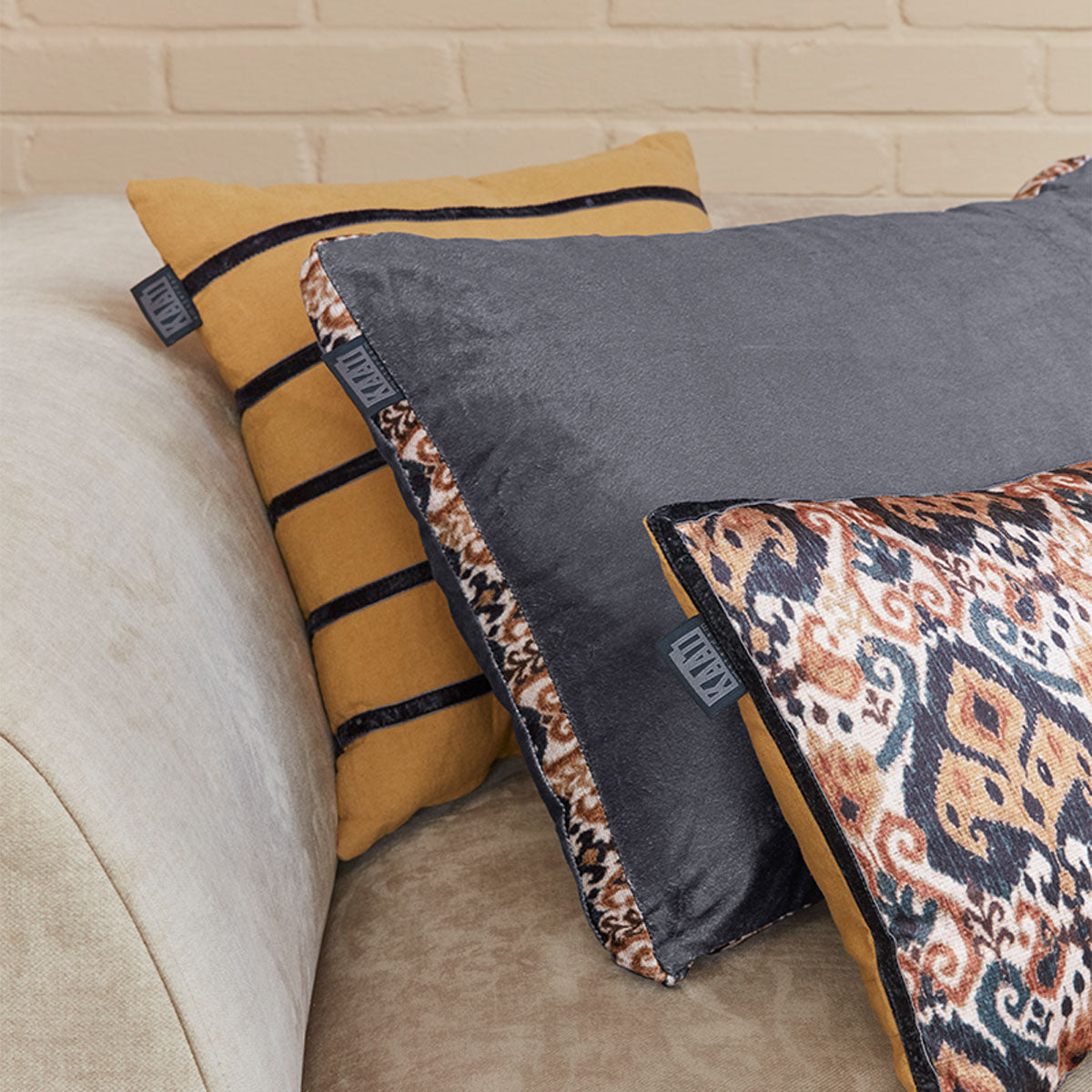 KAAT Amsterdam Myron Stripe Filled Cushion – Brown 40 x 40cm