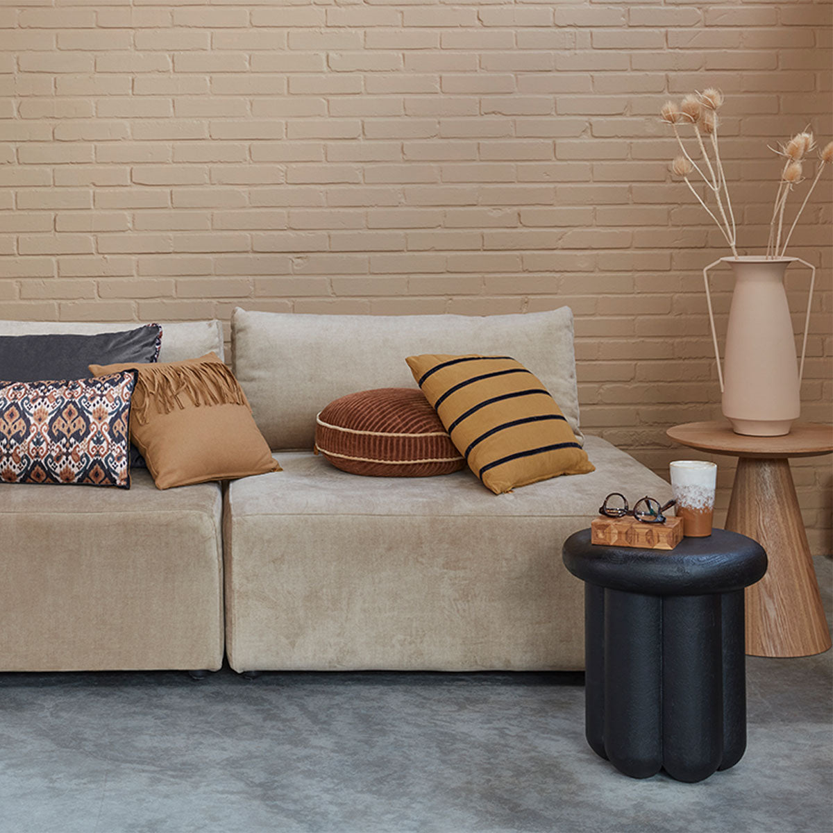 KAAT Amsterdam Myron Stripe Filled Cushion – Brown 40 x 40cm