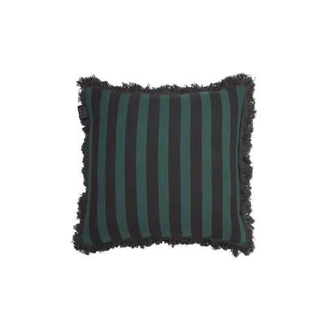 KAAT Amsterdam Viggo Stripe Fringe Filled Cushion – Green 45 x 45cm