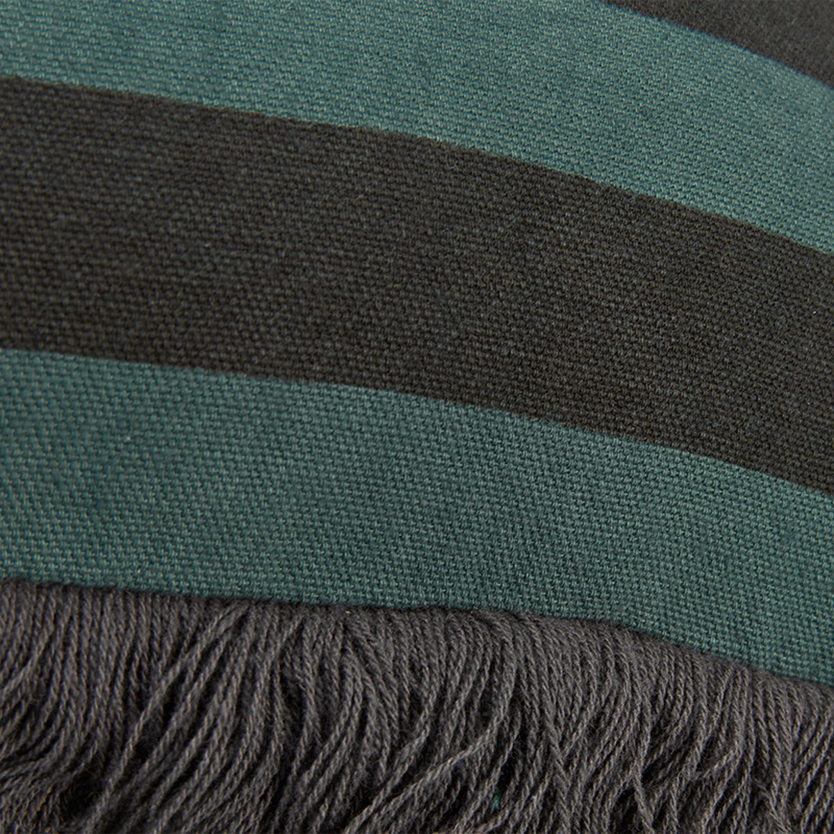 KAAT Amsterdam Viggo Stripe Fringe Filled Cushion – Green 45 x 45cm