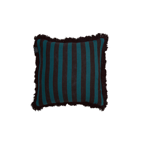 KAAT Amsterdam Viggo Stripe Fringe Filled Cushion – Red 45 x 45cm
