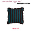 KAAT Amsterdam Viggo Stripe Fringe Filled Cushion – Red 45 x 45cm