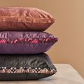 KAAT Amsterdam Boline Aubergine Velvet Oblong Filled Cushion – 40 x 60cm