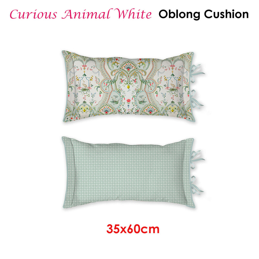 PIP Studio Curious Animal White Oblong Cushion 35x60 cm - Paisley Print Design - SuperSaverAU - view 1