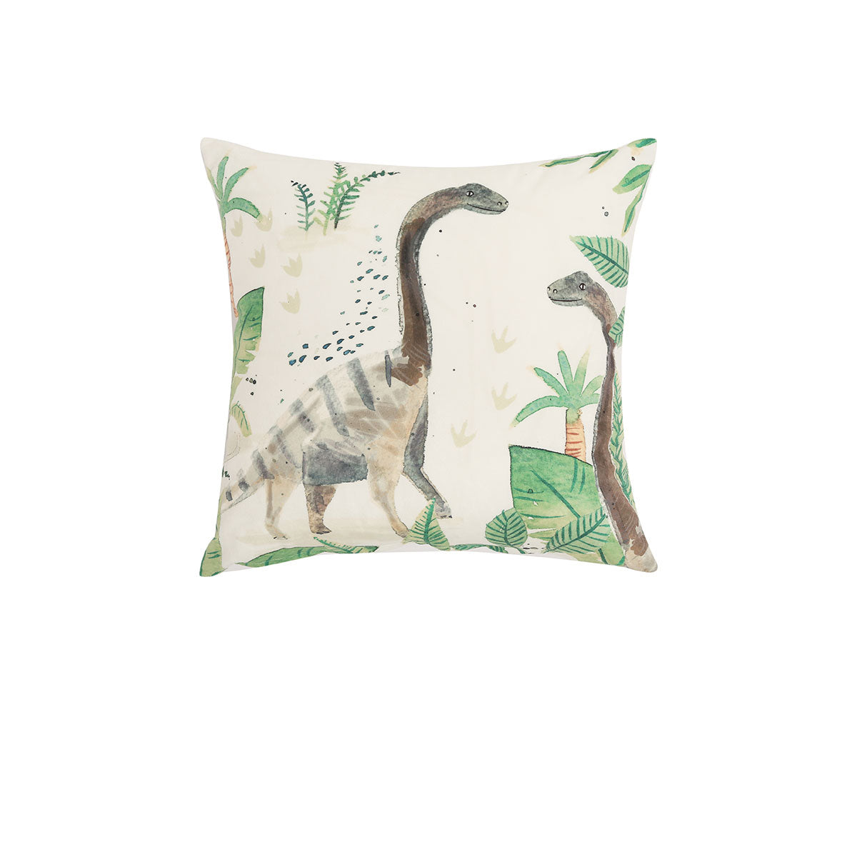 Happy Kids Dino Land Filled Square Cushion - Dinosaurs Print Design, 40 x 40 cm