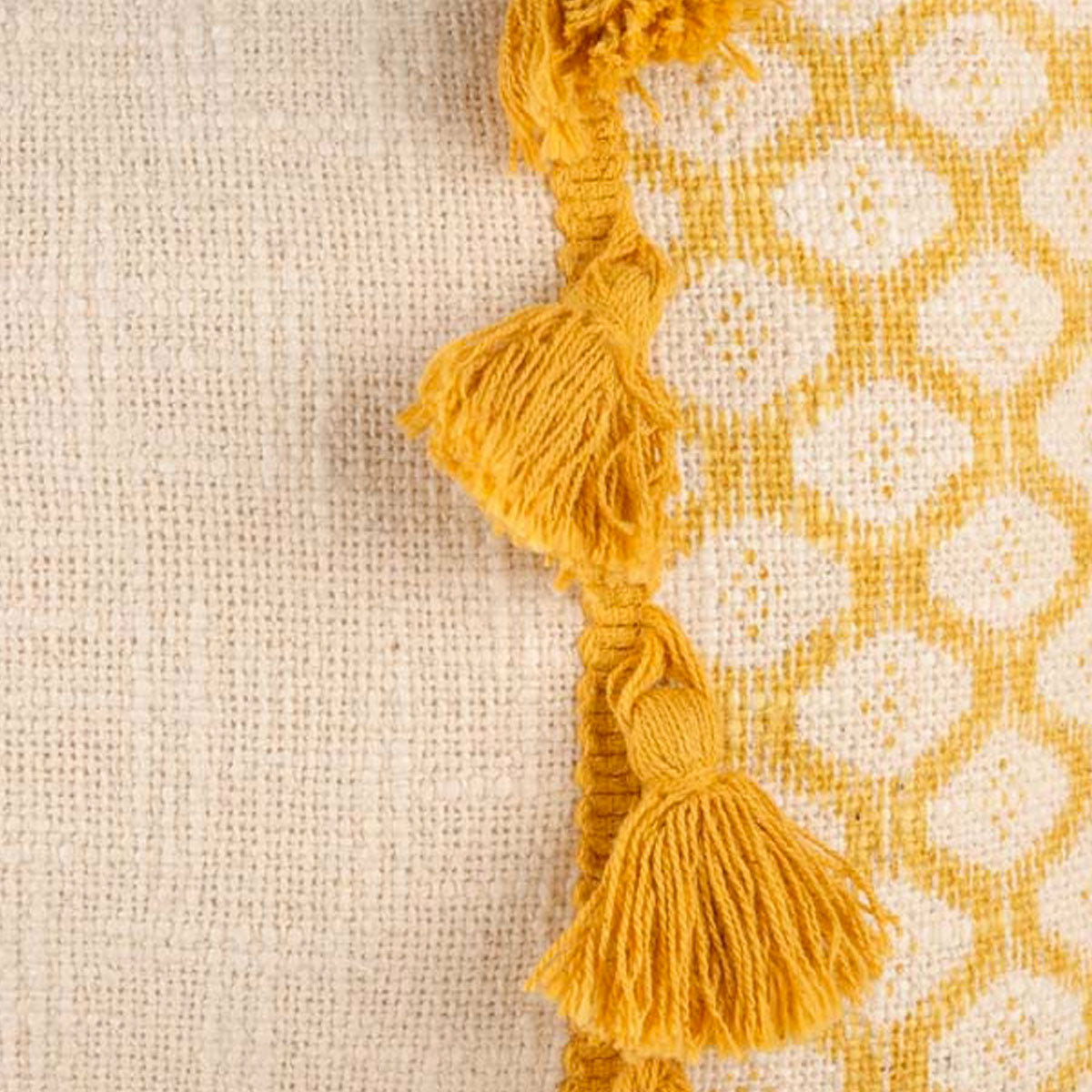 Accessorize Eleni Rectangular Filled Cushion 30cm x 50cm, Applique Design, Ochre - SuperSaverAU - view 2