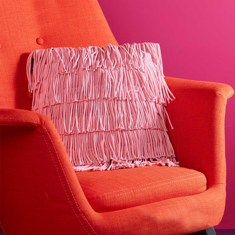 Bedding House Flapper Pink Cushion 40 x 40 cm with Fringes and Zip - SuperSaverAU - view 1