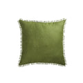 Vintage Design Homewares Olive French Linen Cushion 55cm x 55cm with Frayed Edge - SuperSaverAU - view 1