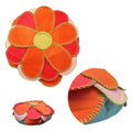 Girls Georgia Flower Applique Round Filled Cushion 40 cm - Floral Design - SuperSaverAU - view 1
