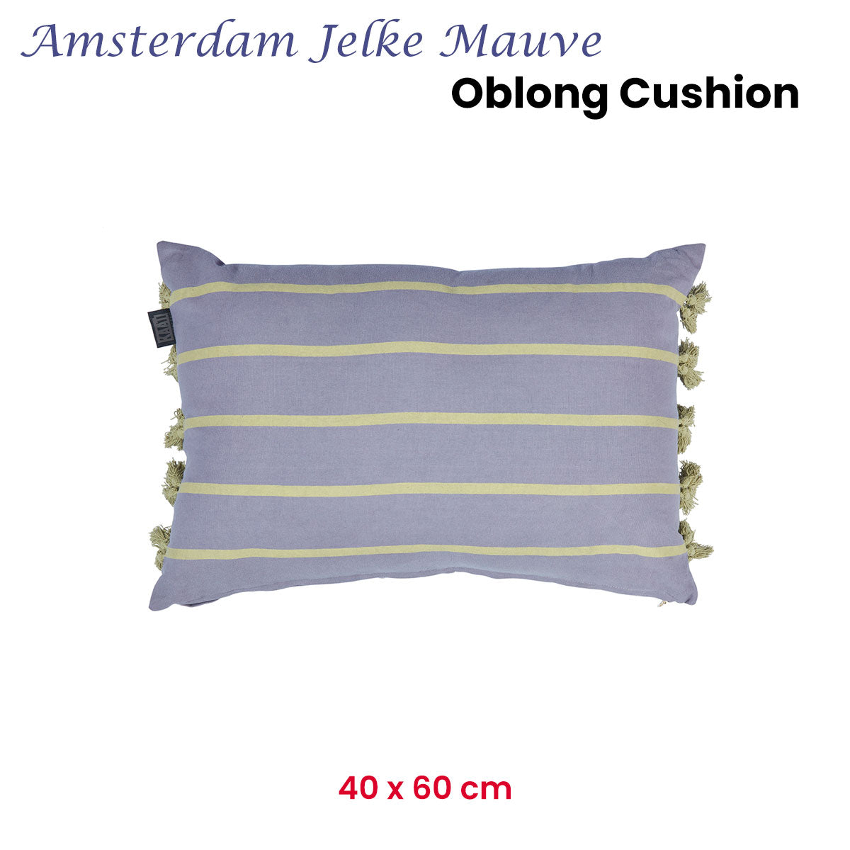 KAAT Amsterdam Jelke Mauve Stripe Oblong Filled Cushion – 40 x 60cm