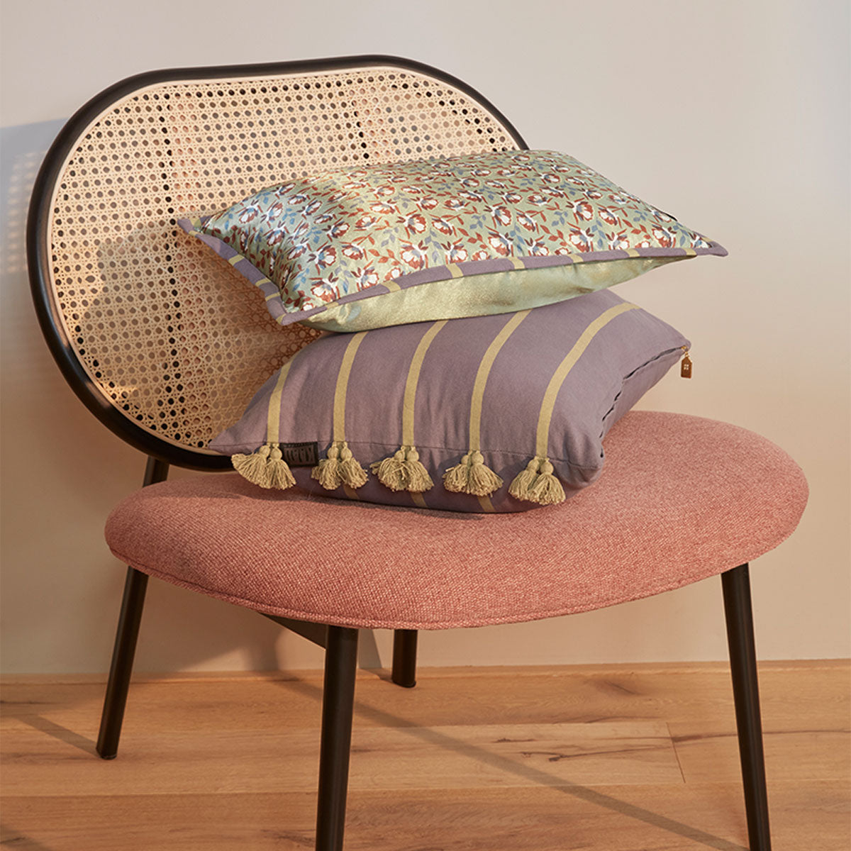 KAAT Amsterdam Jelke Mauve Stripe Oblong Filled Cushion – 40 x 60cm