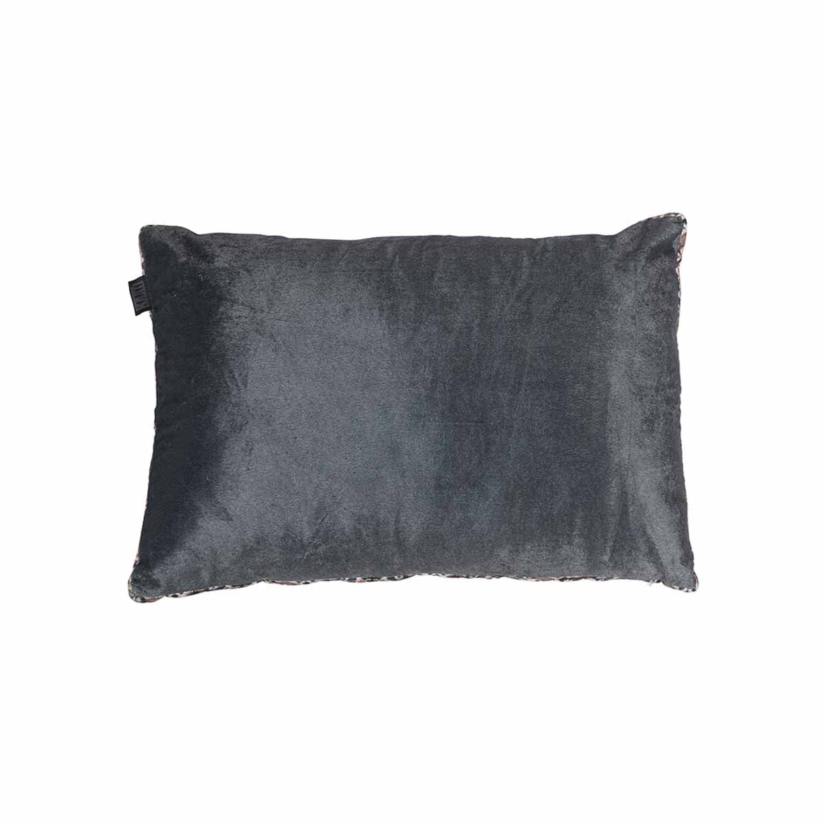 KAAT Amsterdam Julan Anthracite Velvet Oblong Filled Cushion – 40 x 60cm