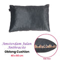 KAAT Amsterdam Julan Anthracite Velvet Oblong Filled Cushion – 40 x 60cm