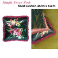 Bedding House Jungle Fever Pink Filled Cushion 45cm x 45cm - Fringe Style - SuperSaverAU - view 2