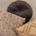 KAAT Amsterdam Mandarin Round Velvet Filled Cushion – Brown 40cm