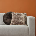 KAAT Amsterdam Mandarin Round Velvet Filled Cushion – Brown 40cm