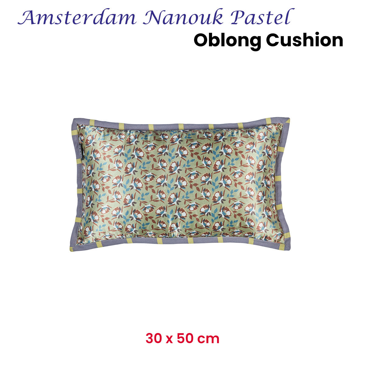 KAAT Amsterdam Nanouk Pastel Floral Satin Cushion – 30 x 50cm