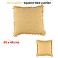 Accessorize Nova Yellow Square Filled Cushion 45cm x 45cm - Knitted Design - SuperSaverAU - view 2