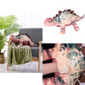 Happy Kids 2 in 1 Novelty Cushion/Throw Dino, Stegosaurus Design, 67 x 32 cm Cushion, 90 x 120 cm Throw - SuperSaverAU - view 1