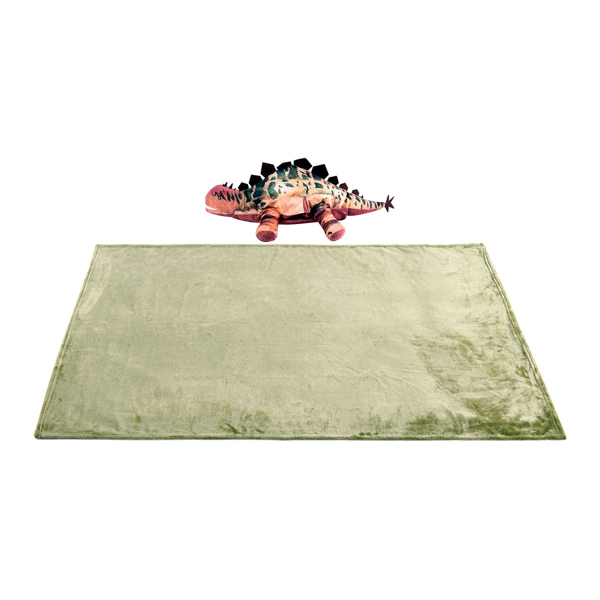 Happy Kids 2 in 1 Novelty Cushion/Throw Dino, Stegosaurus Design, 67 x 32 cm Cushion, 90 x 120 cm Throw