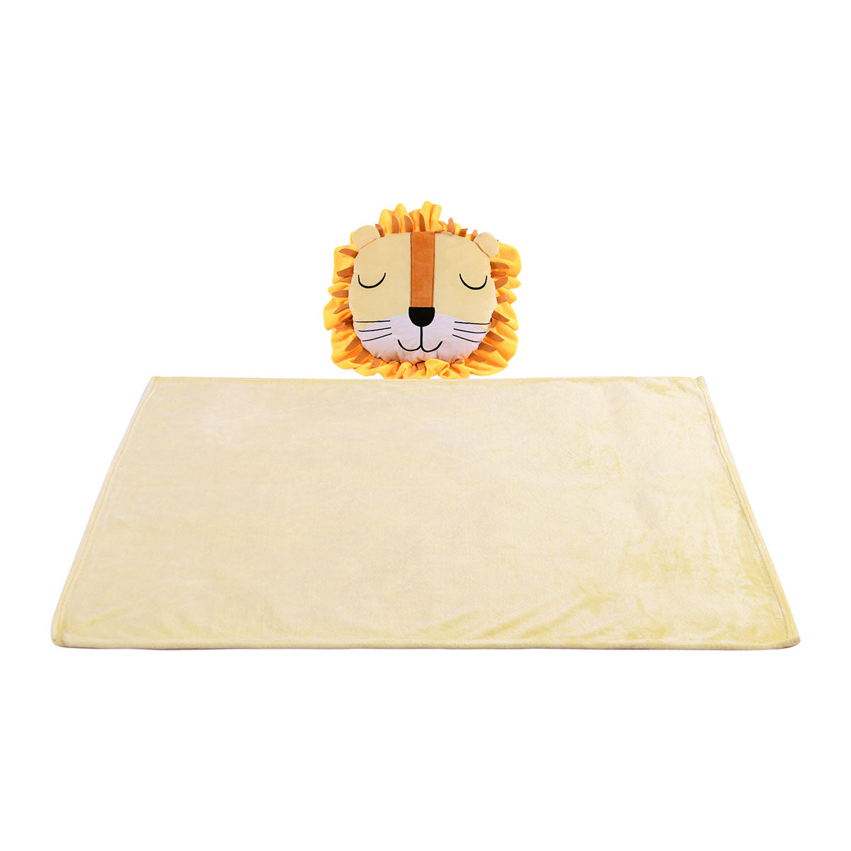 Happy Kids Lion Cushion/Throw 48x46 cm & 90x120 cm, Soft Polyester - SuperSaverAU - view 3