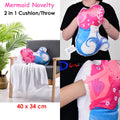 Happy Kids Mermaid Cushion/Throw 40x34 cm & 90x120 cm, Soft Polyester - SuperSaverAU - view 2
