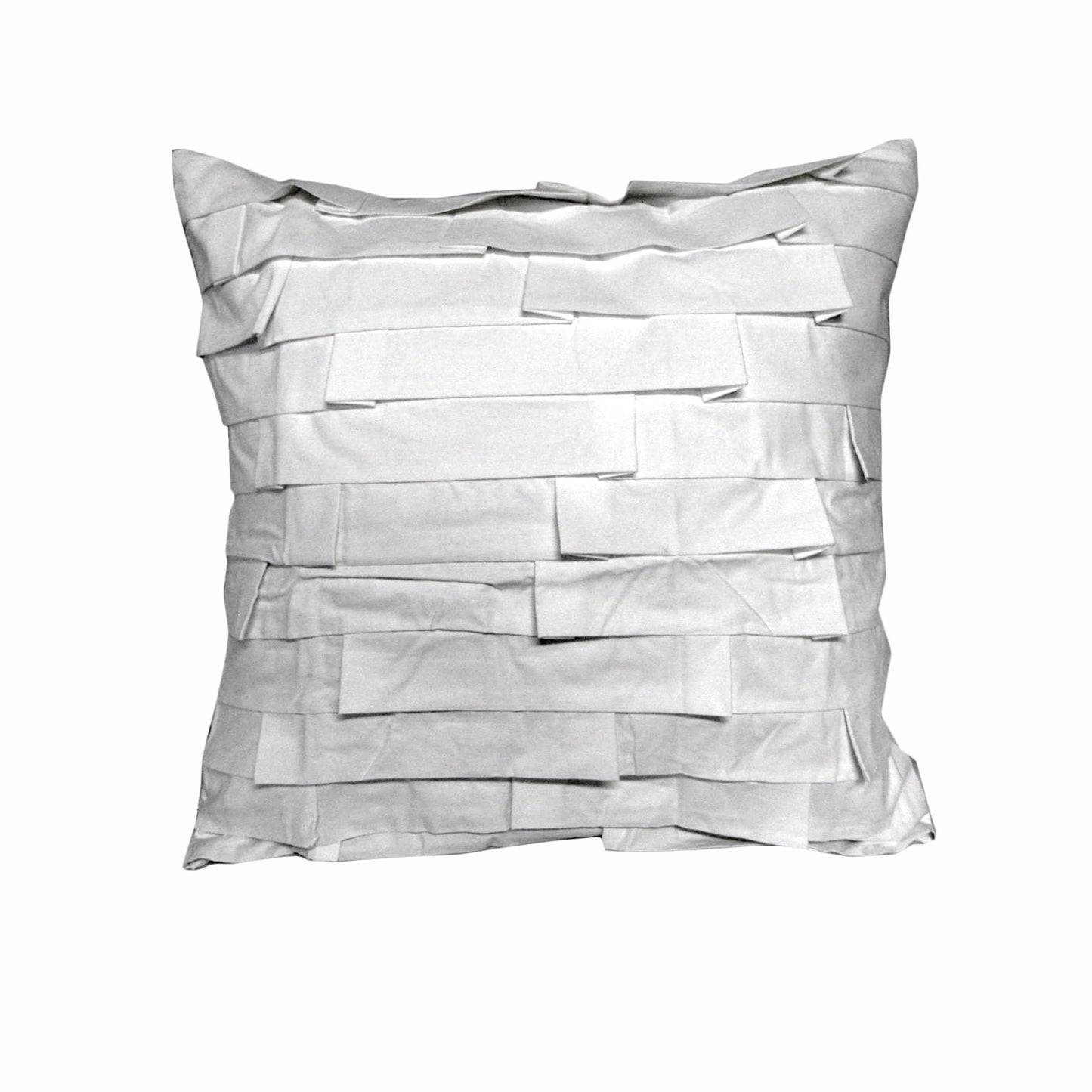Accessorize Pleats White 45x45 cm Square Filled Cushion - Stylish Pleated Design