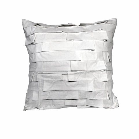 Accessorize Pleats White 45x45 cm Square Filled Cushion - Stylish Pleated Design - SuperSaverAU - view 1