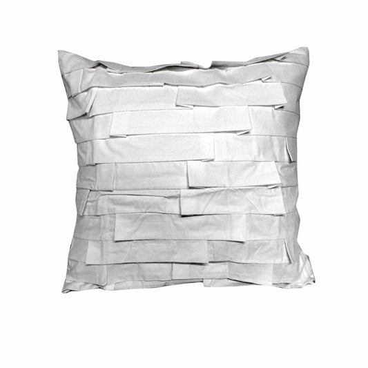 Accessorize Pleats White 45x45 cm Square Filled Cushion - Stylish Pleated Design