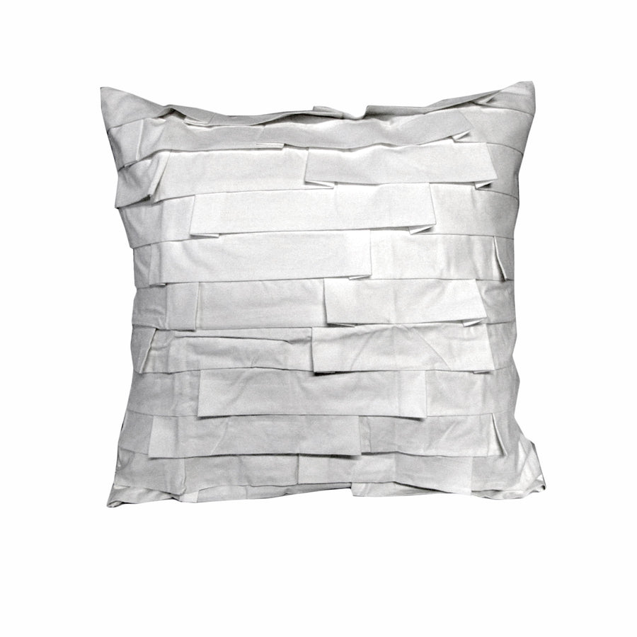 Accessorize Pleats White 45x45 cm Square Filled Cushion - Stylish Pleated Design - SuperSaverAU - view 1