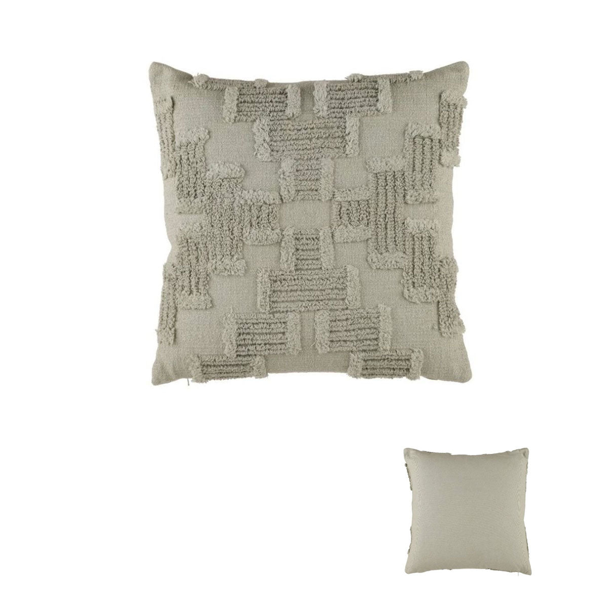 Accessorize Roseto Sage Square Cushion 45cm x 45cm - Textured Design, Polyester Fill - SuperSaverAU - view 1