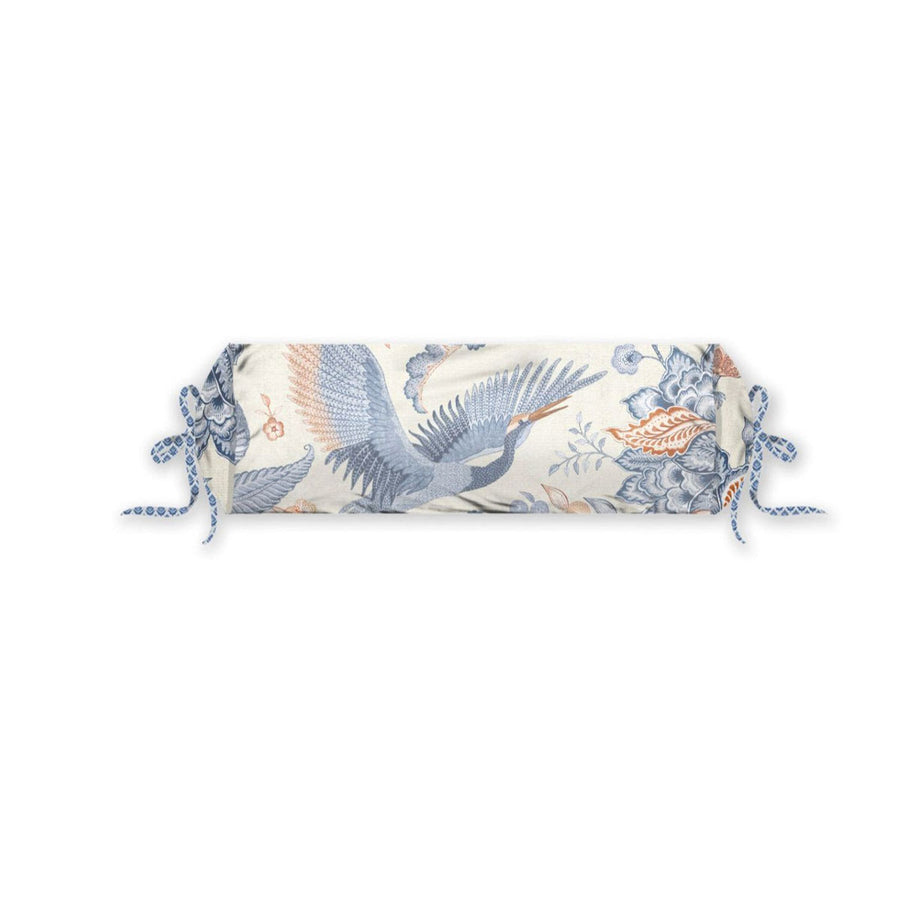PIP Studio Royal Birds Blue Neckroll Cushion - 22 x 70 cm, Foliage/Bird Print - SuperSaverAU - view 1
