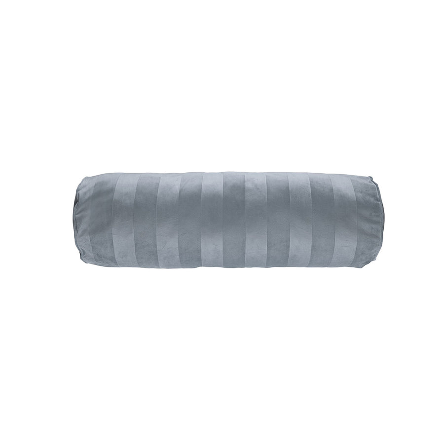KAAT Amsterdam Softy Stripe Velvet Neckroll Cushion – Blue Grey 22 x 70cm
