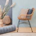 KAAT Amsterdam Softy Stripe Velvet Neckroll Cushion – Blue Grey 22 x 70cm