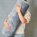 KAAT Amsterdam Softy Stripe Velvet Neckroll Cushion – Blue Grey 22 x 70cm