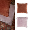 Bedding House Svenja Decorative Cushion 43x43cm Cotton Velvet with Pompoms - SuperSaverAU - view 4