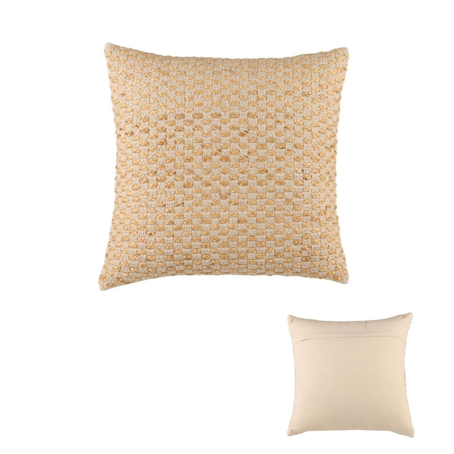 Accessorize Tami Cotton/Jute Square Filled Cushion 45cm x 45cm - Textured Design - SuperSaverAU - view 1