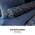 PIP Studio Tutti i Fiori Dark Blue Cotton Roll Cushion 22cm x 70cm - SuperSaverAU - view 2
