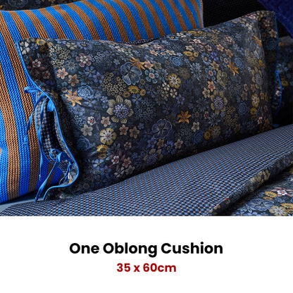 PIP Studio Tutti i Fiori Dark Blue Cotton Cushion 35cm x 60cm