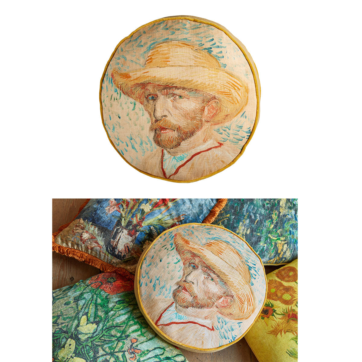 Bedding House Van Gogh Self-Portrait Decorative Cushion, 40 cm, Cotton, Multi-Color - SuperSaverAU - view 1