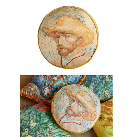 Bedding House Van Gogh Self-Portrait Decorative Cushion, 40 cm, Cotton, Multi-Color - SuperSaverAU - view 1
