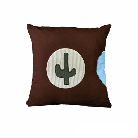 Happy Kids Wildwest 43x43 cm Square Cushion with Embroidery Design - SuperSaverAU - view 1