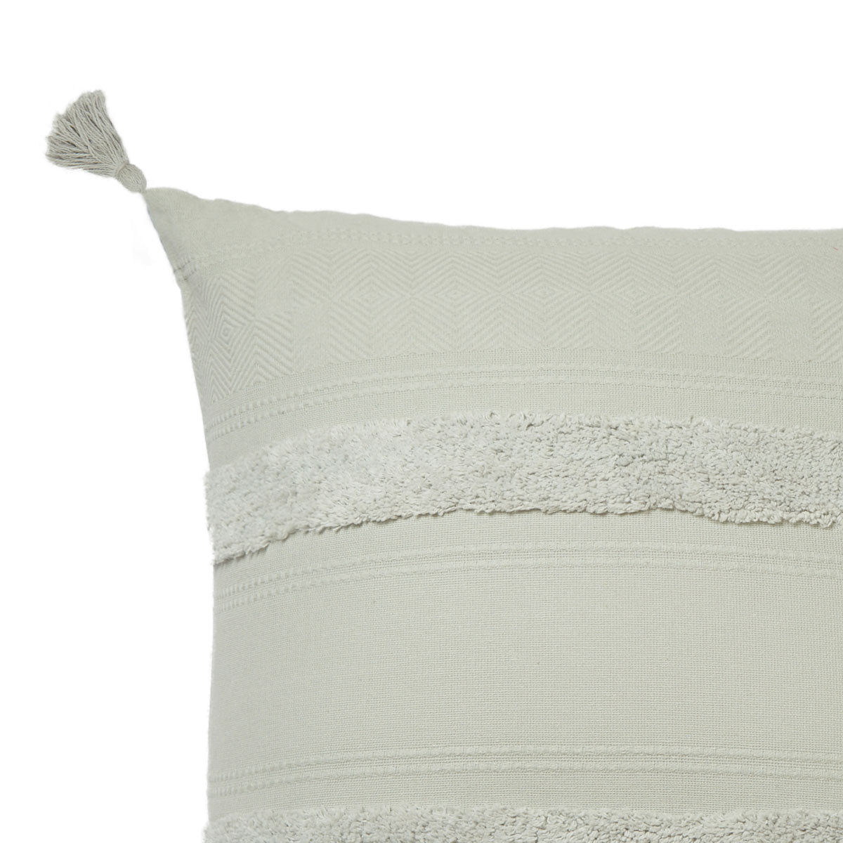 Accessorize Indra Cotton Cushion Cover 45 x 45 cm - Applique Design with Tassels - SuperSaverAU - view 2