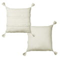 Accessorize Indra Cotton Cushion Cover 45 x 45 cm - Applique Design with Tassels - SuperSaverAU - view 1